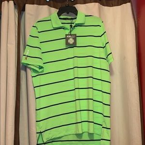 Lime and navy stripe Ralph Lauren polo shirt